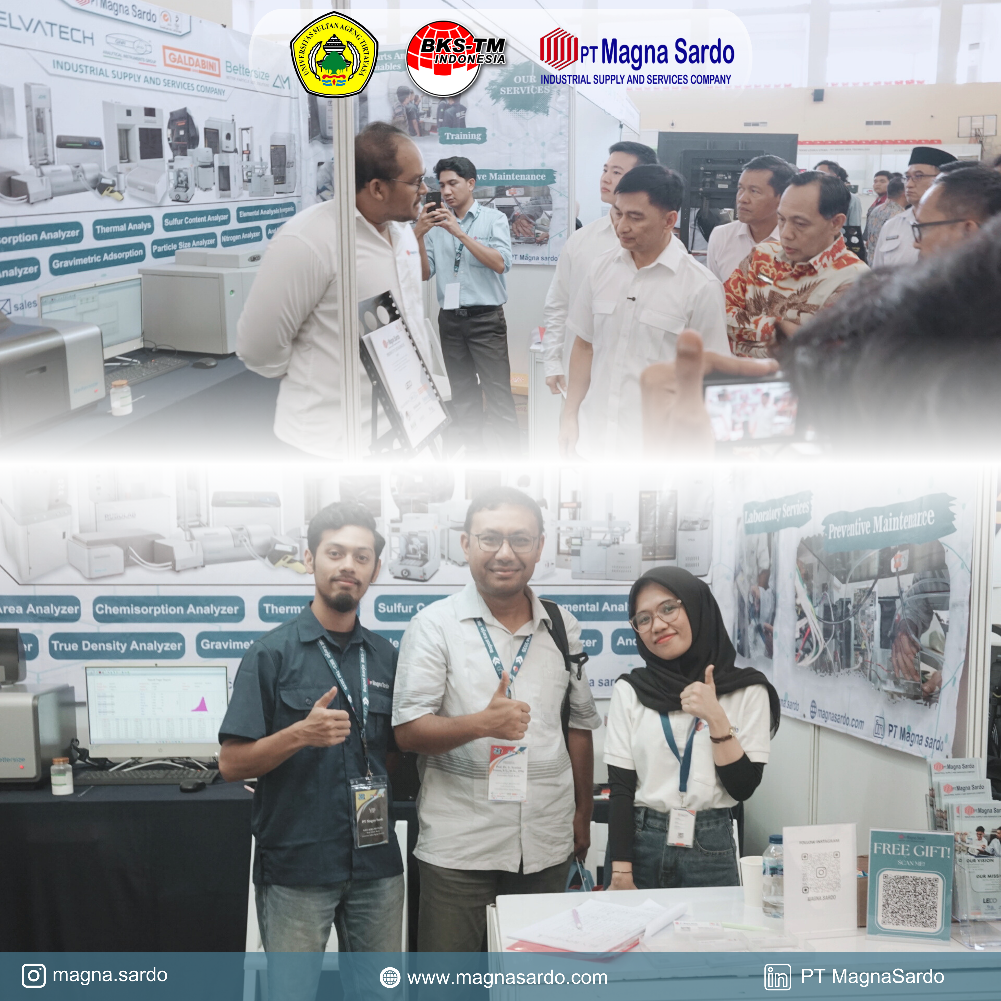 Suasana interaksi pengunjung di booth PT Magna Sardo